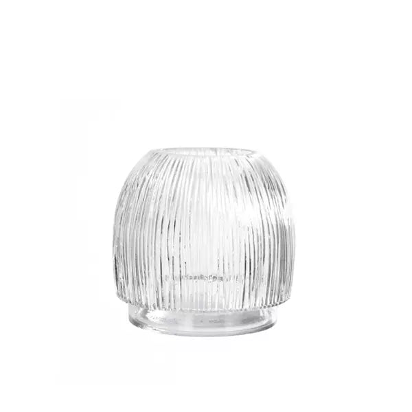 Ribbed Glass Vase 15cm x 16cm