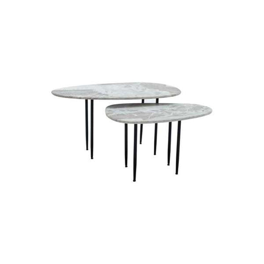 Abstract Side Table Set in Smoulder