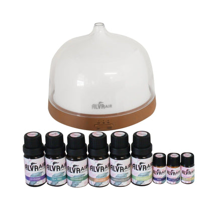 DIFFUSER FOR AROMATHERAPY ESSENTIAL OILS & 9PC OILS VALUE Gift Set