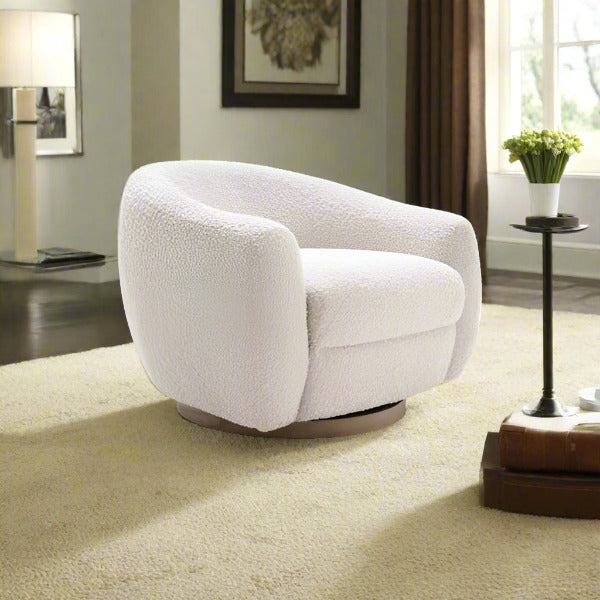 Grandeur Swivel Chair in Celine Angora