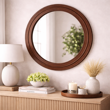 Round Mirror - OAK WOOD