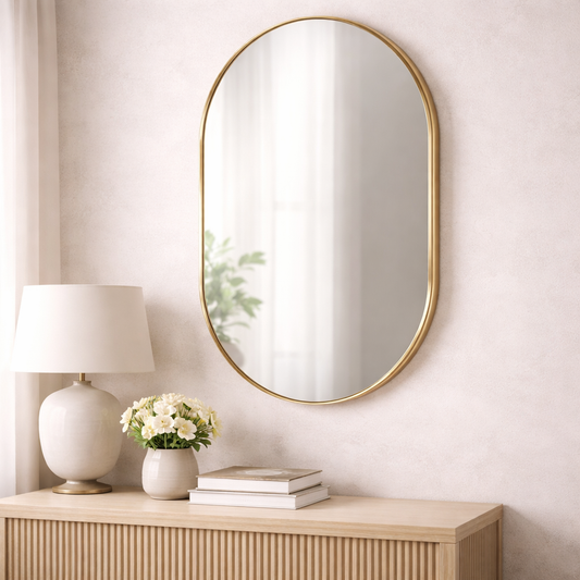 Oval Mirror - Champagne Gold Frame