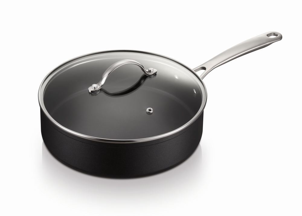 Chrome black 24cm Sauté Pan with lid