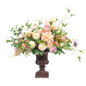 MIXED PINKS IN PEDESTAL URN VASE 90cm