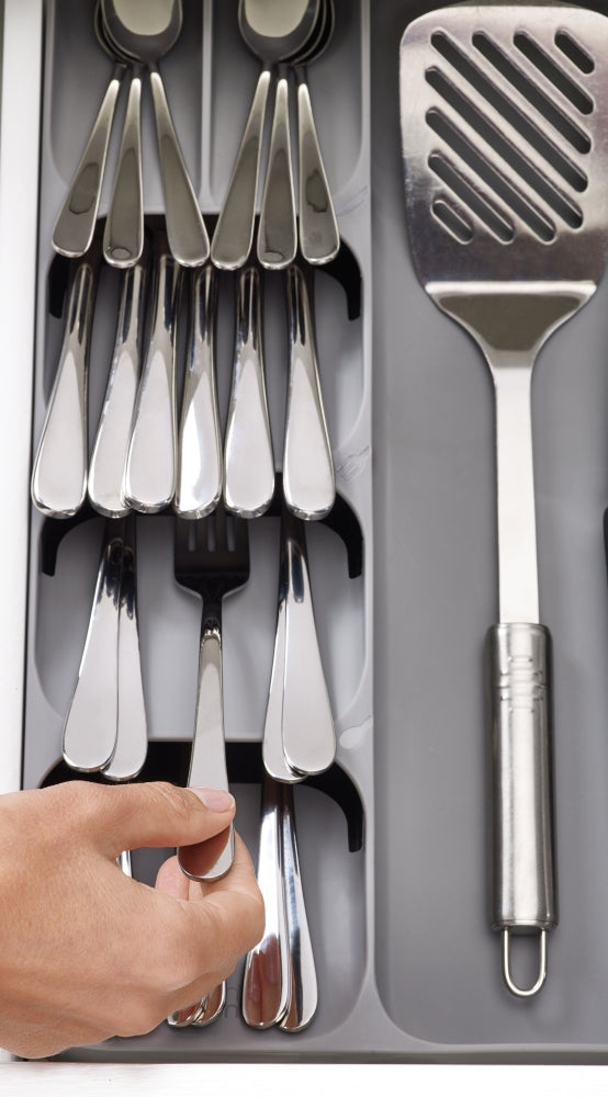 DrawerStore™ Cutlery, Utensil and Gadget Organiser - Grey