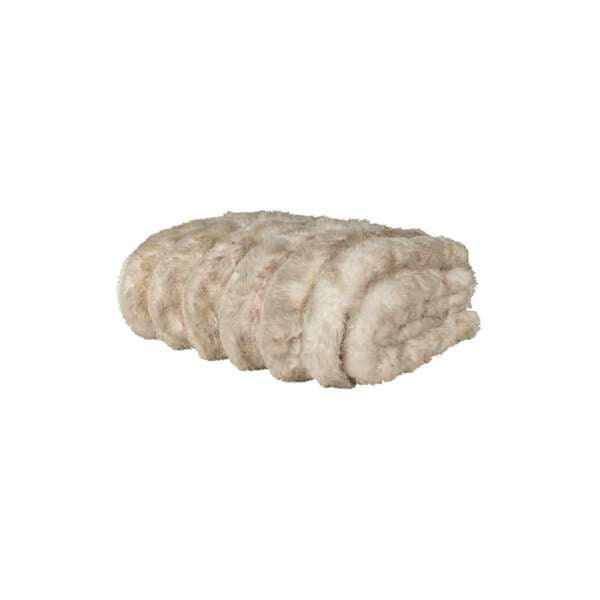 Furrow Faux Fur throw in Chinchilla