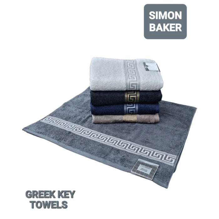 Simon Baker - Greek Key Bath Towels 600 GMS