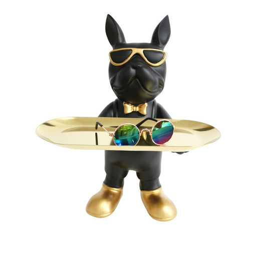 Cool Dog Craft - Black Standing, Gold Plate