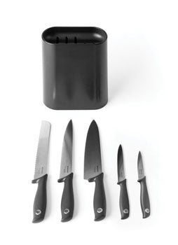 Tasty+ Knife Block with 5 Knives - Dark Grey