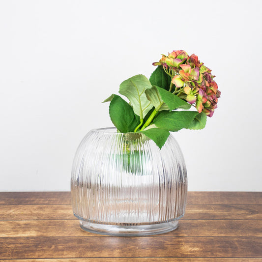 Ribbed Glass Vase 15cm x 16cm