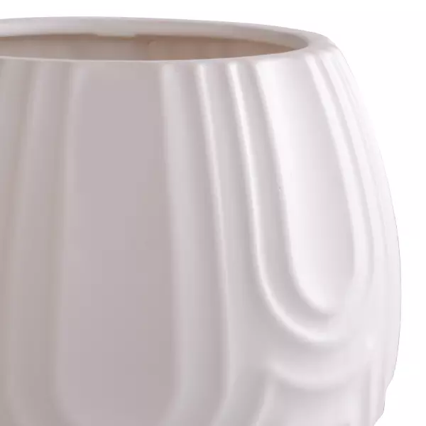 Ceramic Vase – Matte White 21cm(H)x22cm(W)