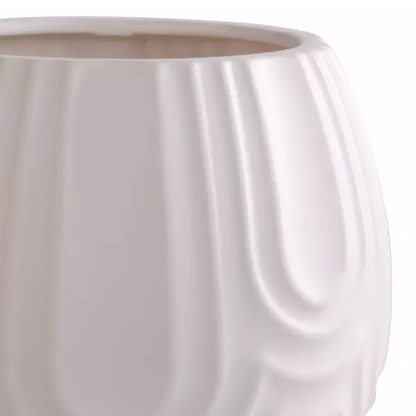 Ceramic Vase – Matte White 21cm(H)x22cm(W)