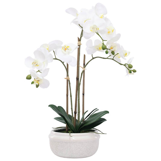 REAL TOUCH WHITE ORCHID IN POT 57cm heigh