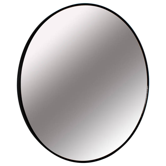 Circular Mirror Black Rim 80cm