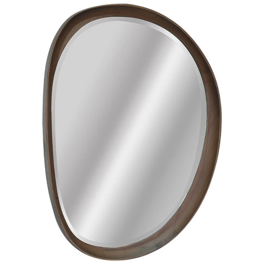 Abstract Mirror - Oak Finish