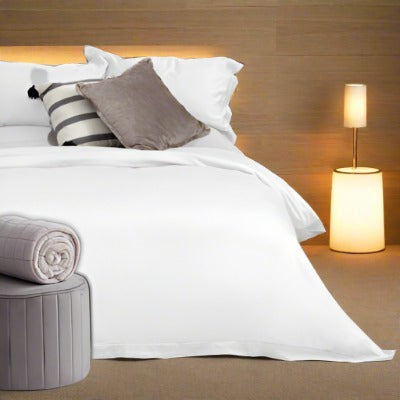 Satin Stitch Duvet Cover – White-400TC-100% Egyptian Cotton