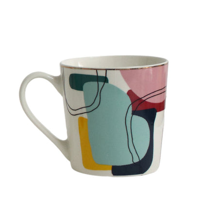 Ceramic Mug - Abstract Lines And Colour Shapes